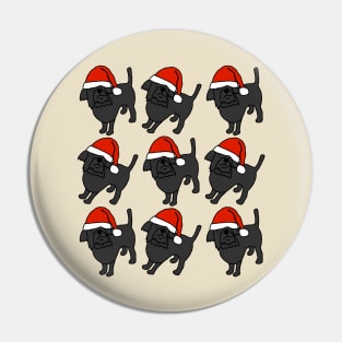 Nine Cute Christmas Santa Dogs Pin