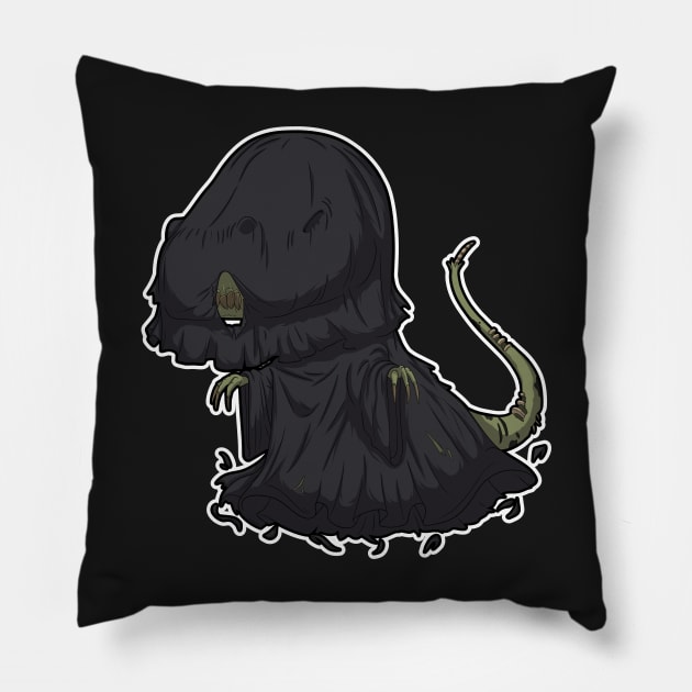 Gliding Wraithlike Dark Dino Pillow by DinoTropolis