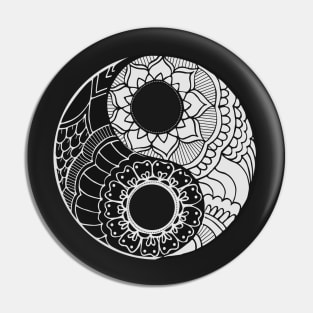 Zentangle ying yang sign Pin