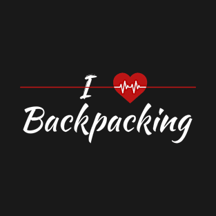 I Love Backpacking Heartbeat T-Shirt