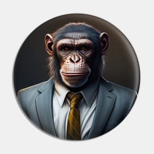 Adorable Wild Monkey In A Suit Animals Pin