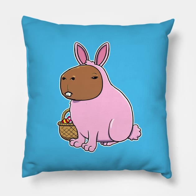 Capybara Easter Bunny Costume Pillow by capydays