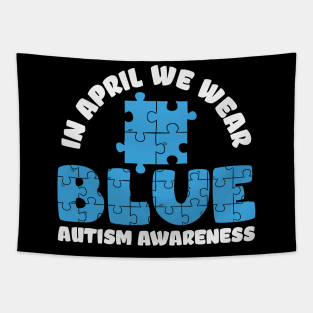 In April We Wear Blue - Autism Awareness Tapestry