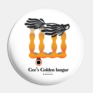 Bold monkey print "Gee Golden Langur" Pin