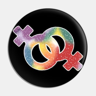 Symbols or signs that refer to women, rainbow and dots, support homosexuality Pin