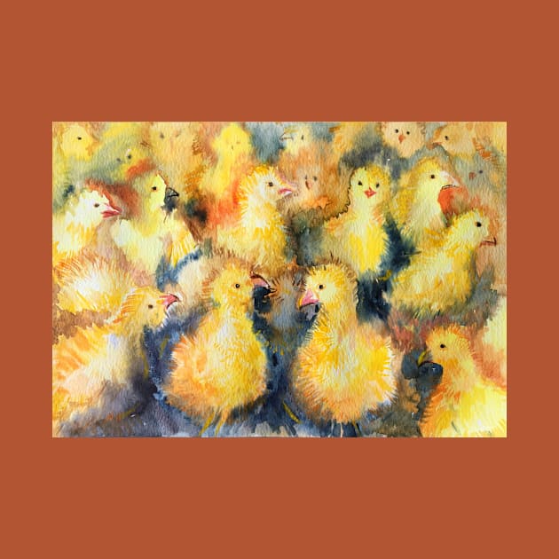 Yellow chickens by EL_ART