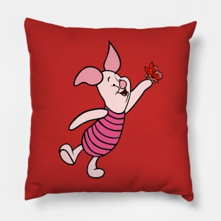 Little Pig with Awareness Ribbon Butterfly (Red) Pillow