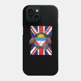 Antigua & Barbuda Flag Great Britain Flag Ripped - Gift for Antiguan & Barbudan From Antigua & Barbuda Phone Case
