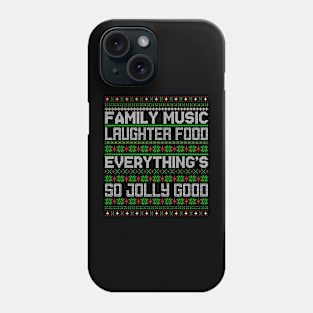 Family Music. Ugly Christmas Sweater Phone Case