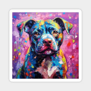 Cute Staffy Painting Magnet