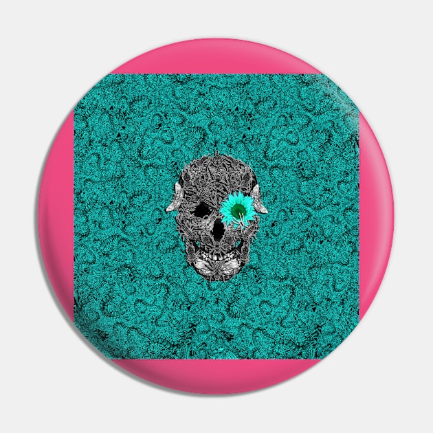 Insect Skull with pattern Pin by fakeface