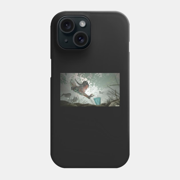 Lara Croft diving Phone Case by James-Cr