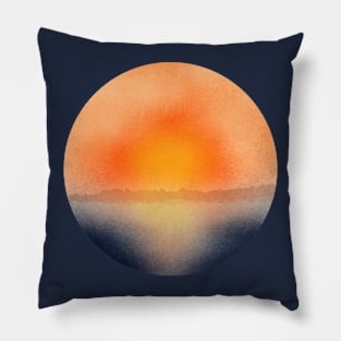 Warm Sunrise Over The Sea Mosaic Nature Art Pillow