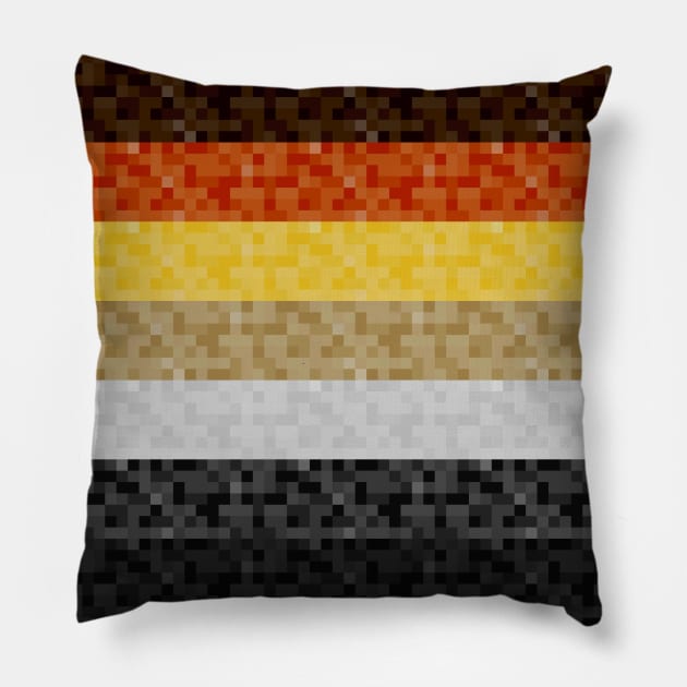 Gay Bear Pride Pixel Flag Repeating Background Pillow by LiveLoudGraphics