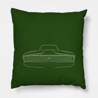 1966 Dodge Charger - front stencil, white Pillow