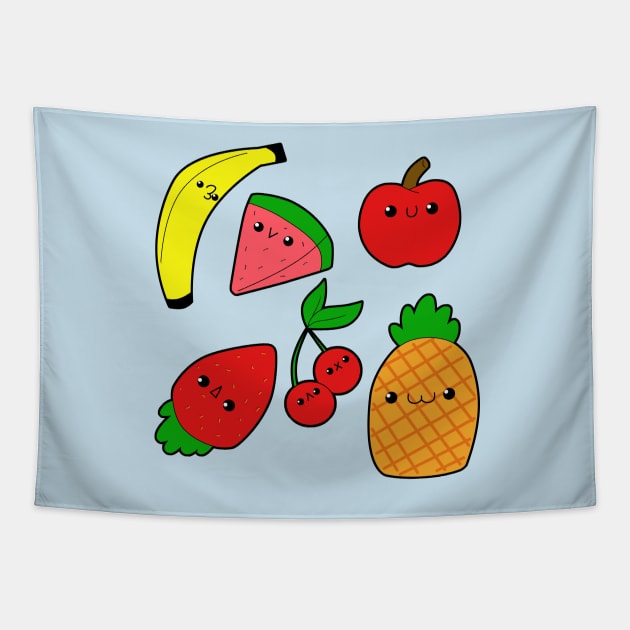 Chibi Fruits Tapestry by sambeawesome