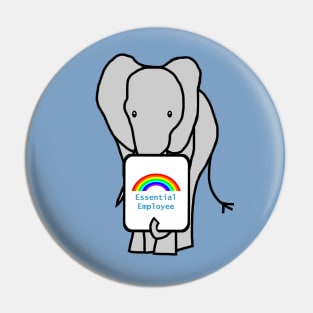 Elephant with Essential Employee Rainbow Pin