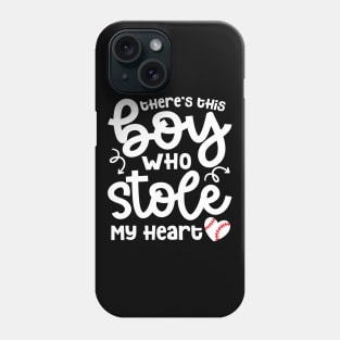 There's This Boy Who Stole My Heart Baseball Mom Dad Cute Funny Phone Case