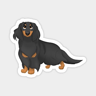 Black & Tan Longhaired Dachshund Dog Magnet