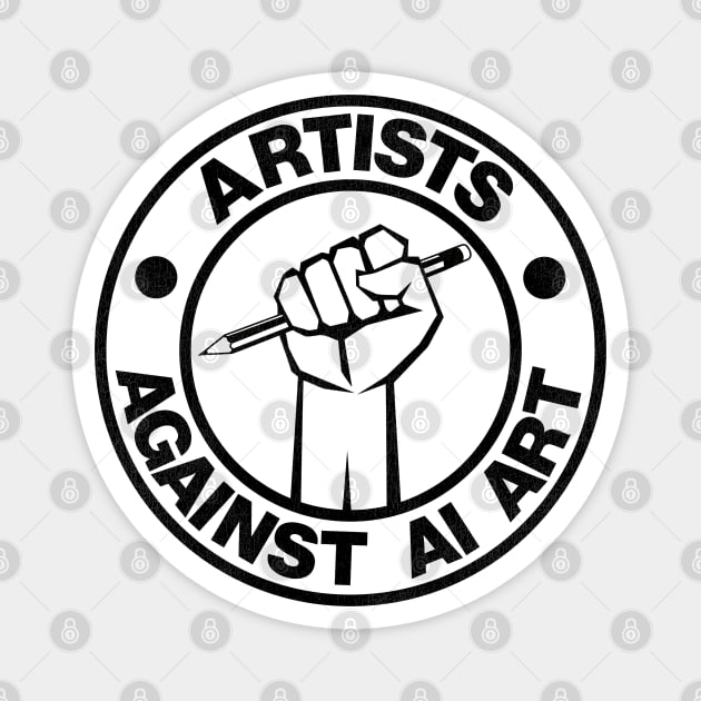 Artists Against AI Art Magnet by darklordpug