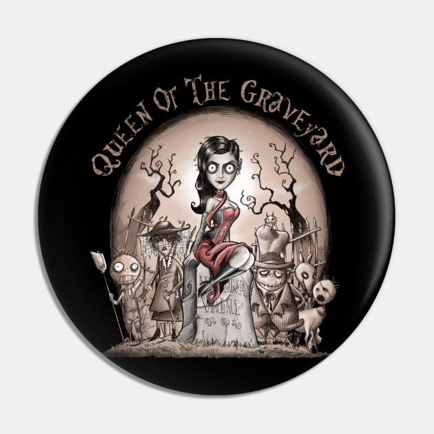 Queen Of The Graveyard Pin by saqman