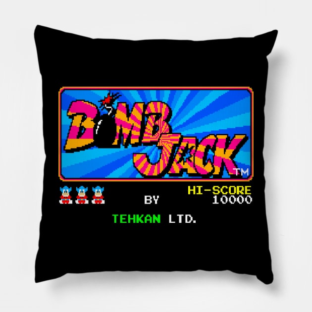 Mod.1 Arcade Bomb Jack Video Game Pillow by parashop