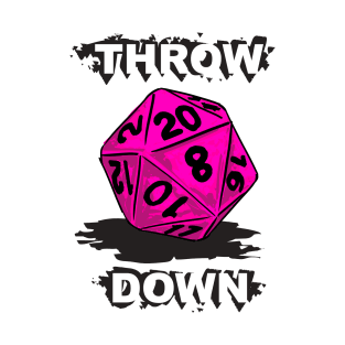 d20 Throw Down in Pink T-Shirt