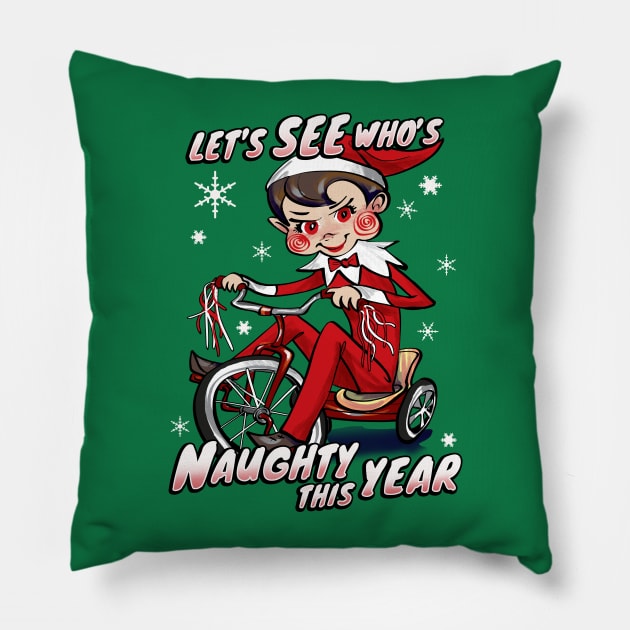 Naughty Elf Tricycle Pillow by Tiramel