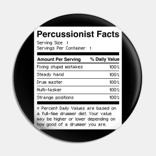 Percussionist Facts | Funny Drums Drummer Pin