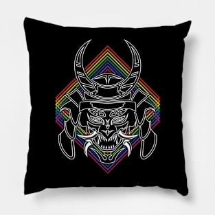 Retro White Samurai Pillow