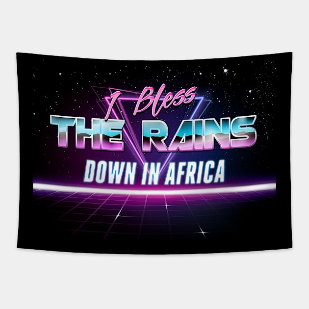 I Bless The Rains Down In Africa - Vaporwave Aesthetic Nihilism Design Tapestry by DankFutura