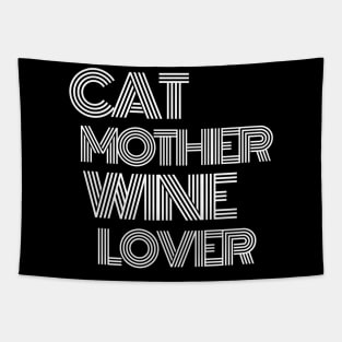 Cat Mother Wine Lover - Funny Tapestry