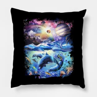 Galaxy Dolphin - Dolphins In Space Pillow