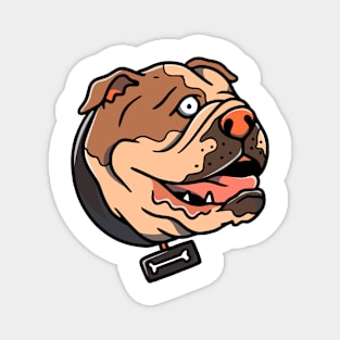 Hand drawn Cute bulldog illustration Magnet