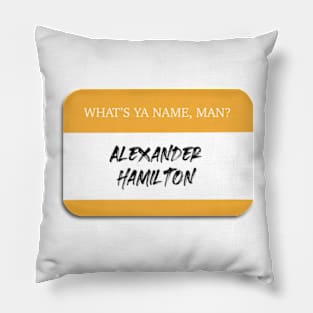 Alexander Hamilton Name Tag Fan Art Pillow