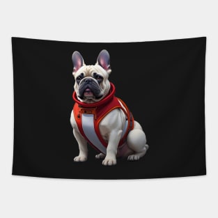 Sassy Frenchie in Red Turtleneck Tapestry