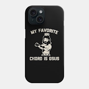 Vintage My Favorite Chord Is Gsus Tshirt Funny Catholic Jesus Guitar Phone Case