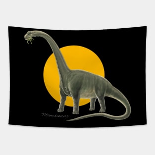 Titanosaurus Cut Out (with Orange Disc) Tapestry