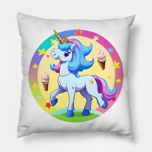 Unicorn with Ice Cream Pillow