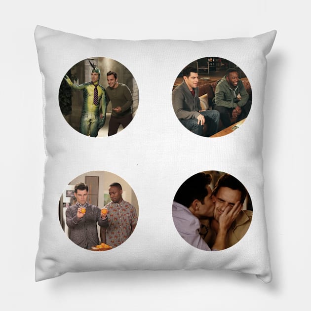 New Girl Sticker Pack Pillow by voidstickers