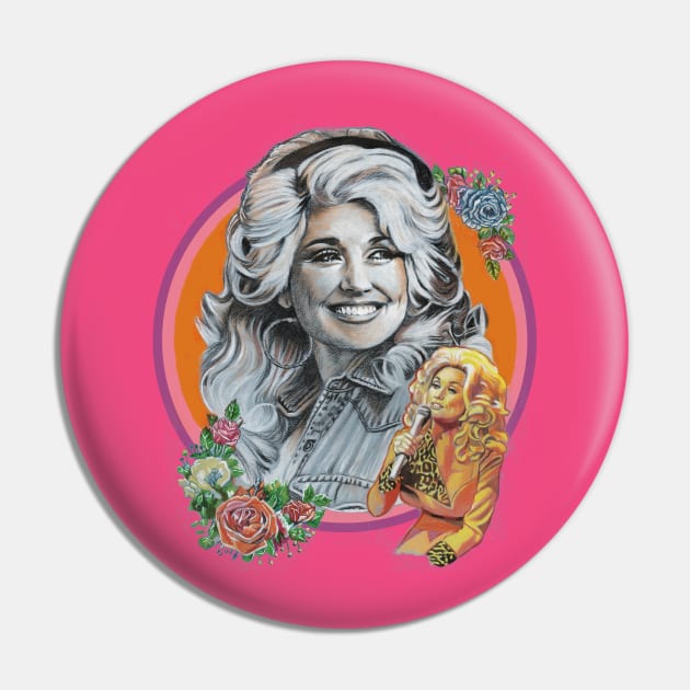 Dolly Parton Art Pin by Chris Hoffman Art