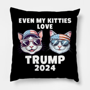 Even My Kitties Love Trump 2024 Pillow