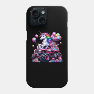 Monster Truck Unicorn Birthday Party Monster Truck Girl Phone Case