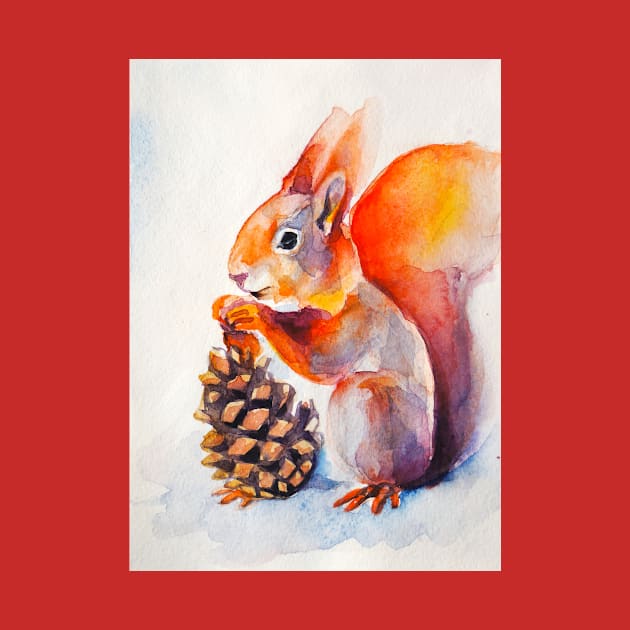 Watercolor squirrel by MariDein