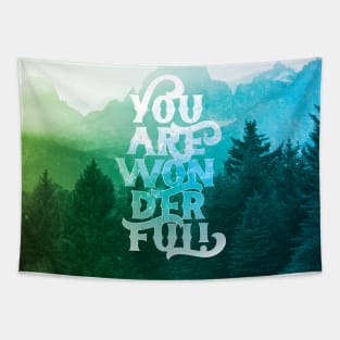 You are Wonderful Inspirational Lettering Tapestry