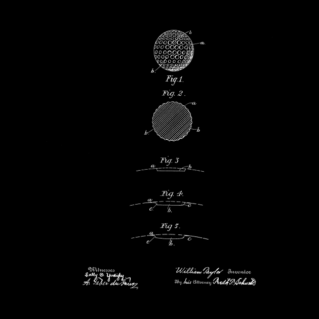 Golf Ball Vintage Patent Hand Drawing by TheYoungDesigns