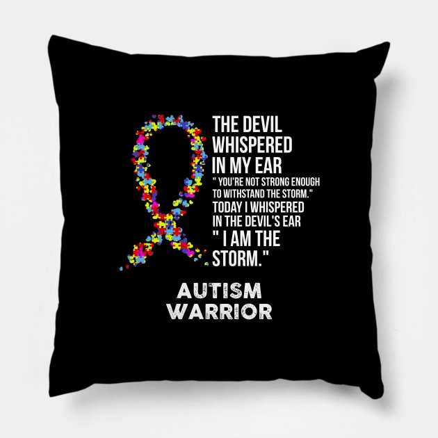 The Devil- Autism Awareness Support Ribbon Pillow by HomerNewbergereq