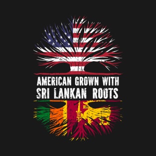 American Grown with Sri Lankan Roots USA Flag T-Shirt