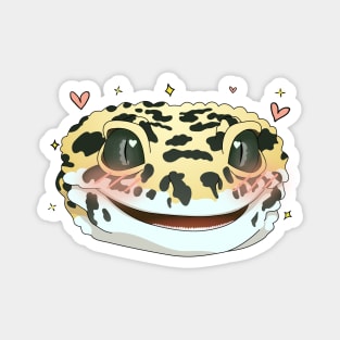 Kawaii Leopard Gecko Face Magnet