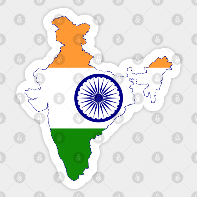 India Map India Map India Map - India - Sticker | Teepublic